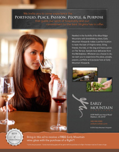 Early Mountain Vineyards print ad design