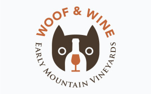 Early Mountain Vineyards Woof & Wine logo design