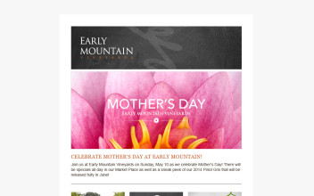 Email Newsletter Design  for Early Mountain Vineyards