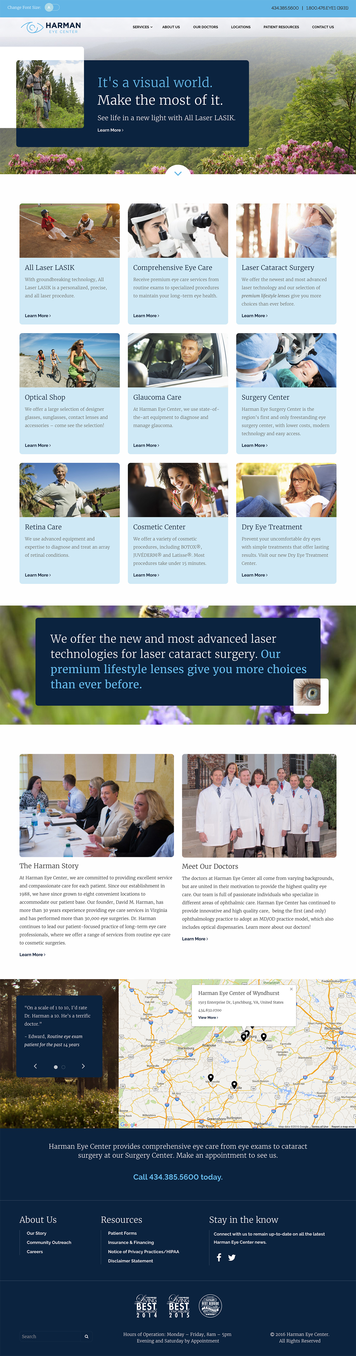 Website Design & Development for Harman Eye Center