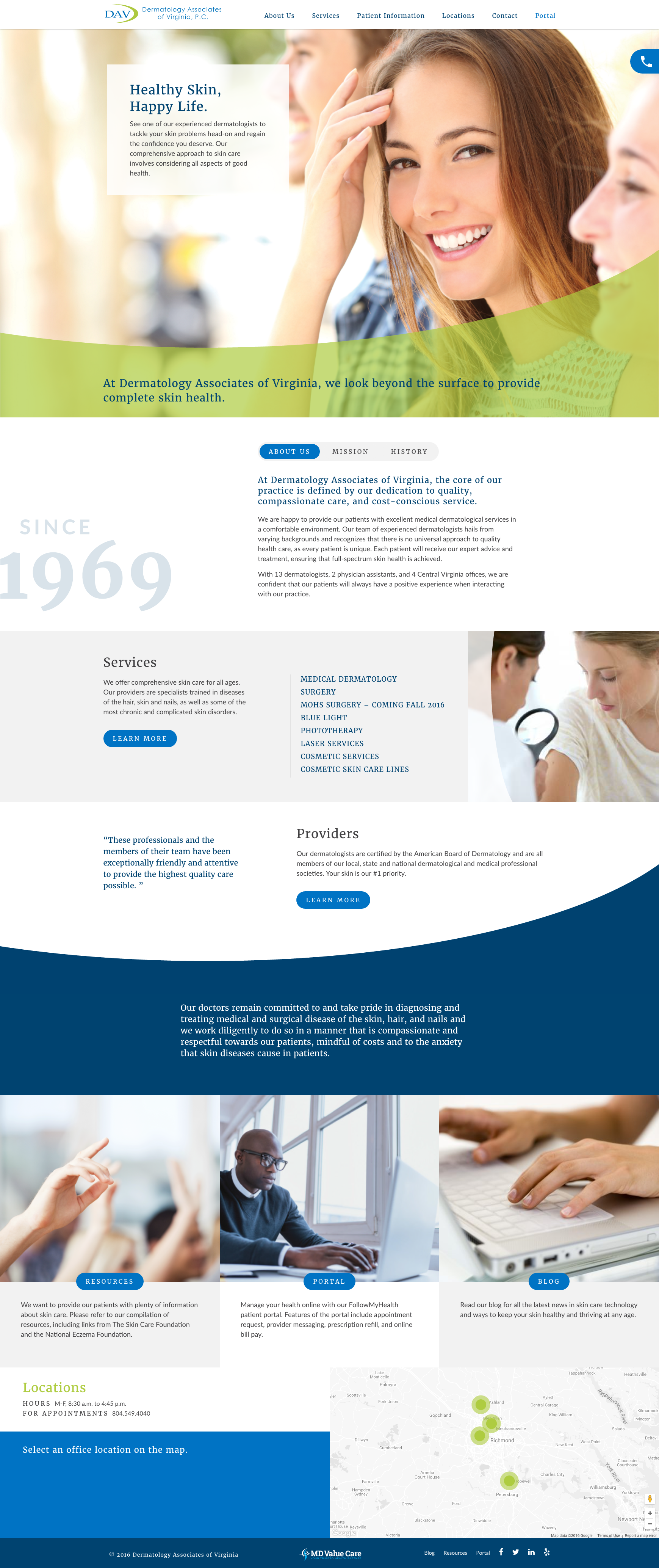 Website Design & Development for Dermatology Associates of Virginia