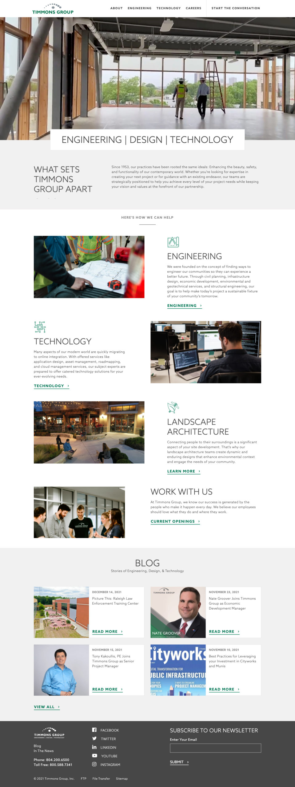 Website Design & Development for Timmons Group