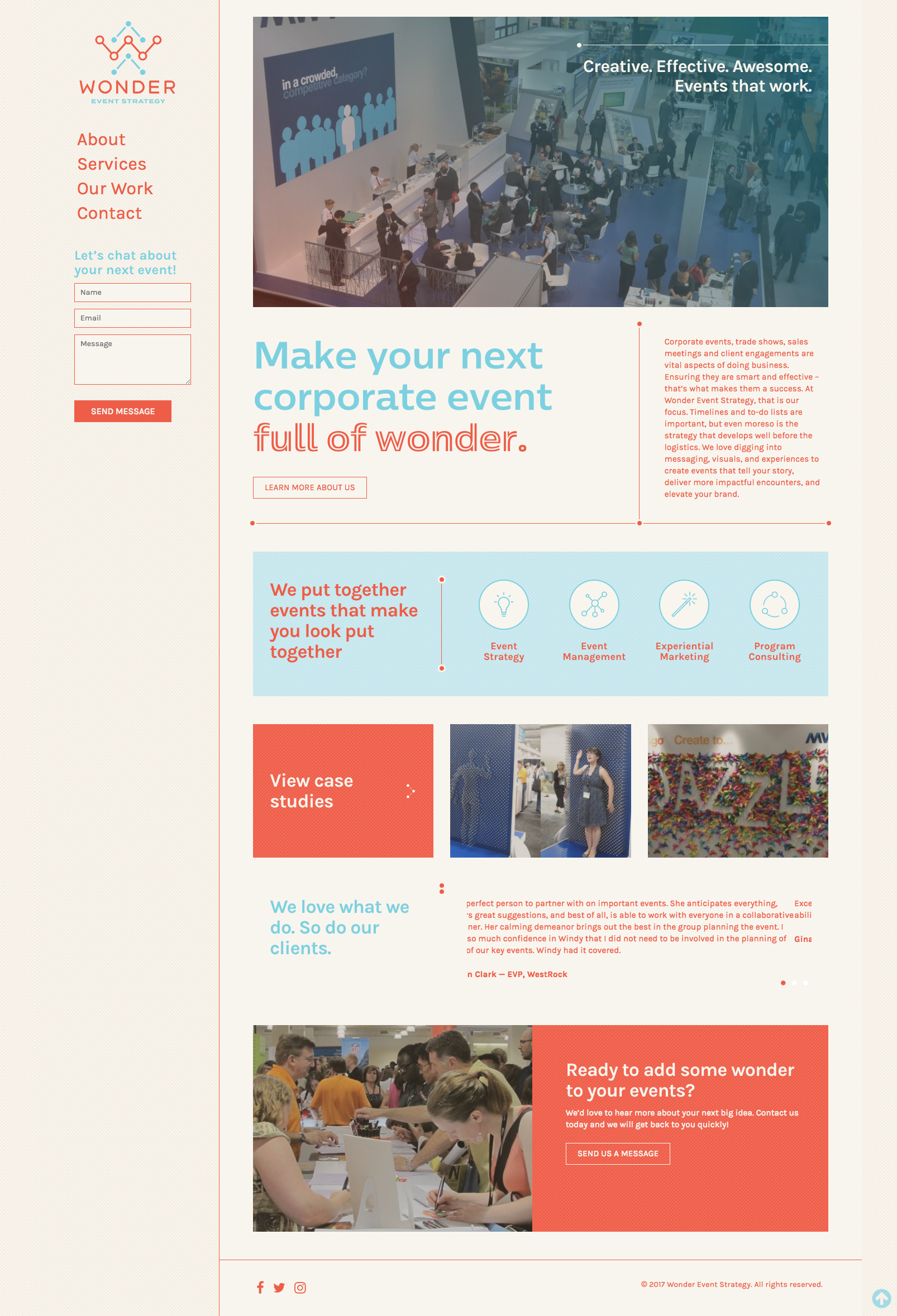 Website Design for Wonder Event Strategy