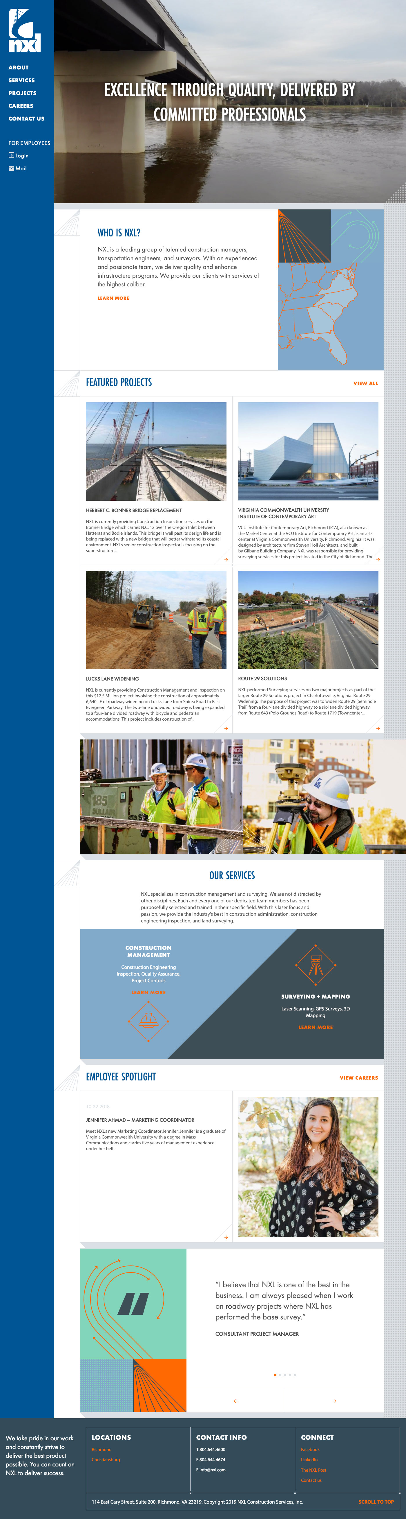 Website Design & Development for NXL Construction Services