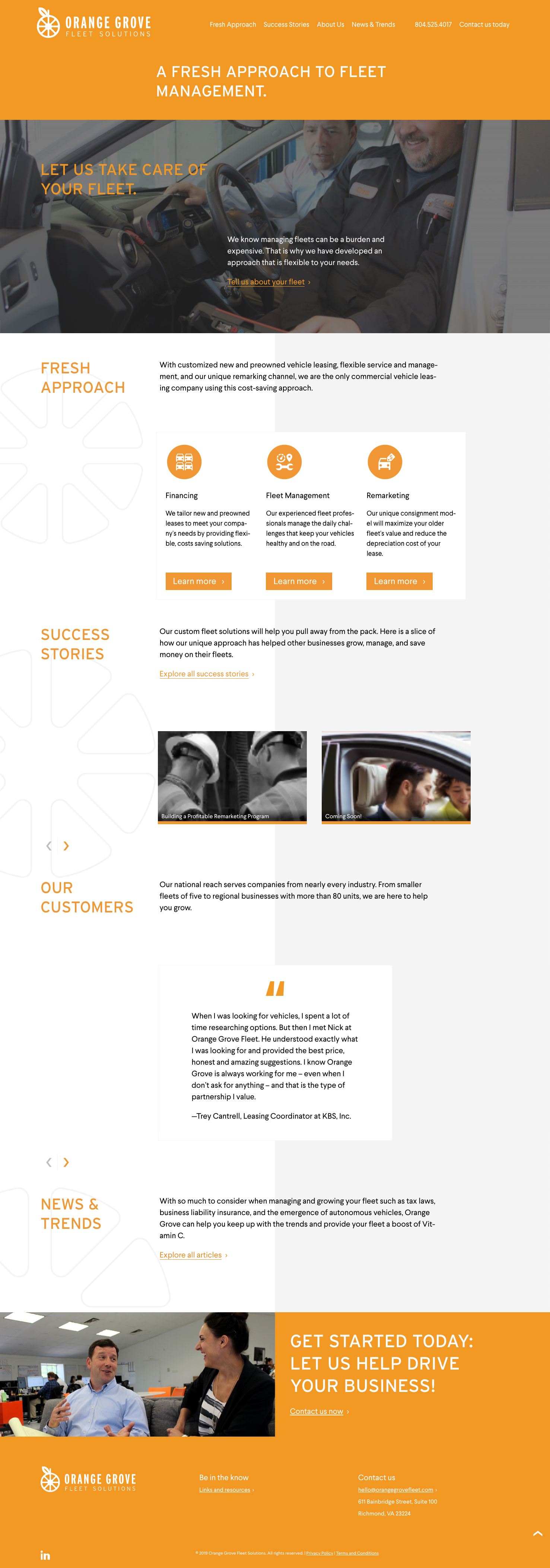 Website Design & Development for Orange Grove Fleet Solutions 