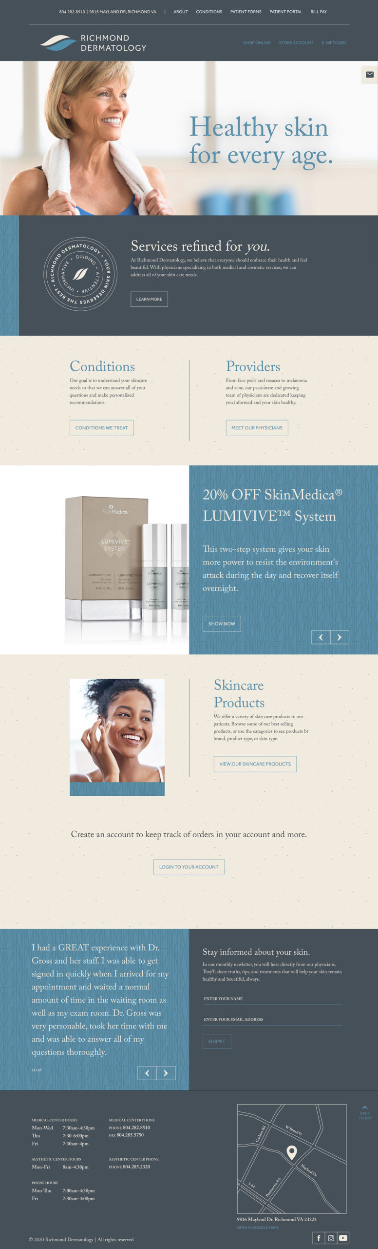 Website Design & Development for Richmond Dermatology