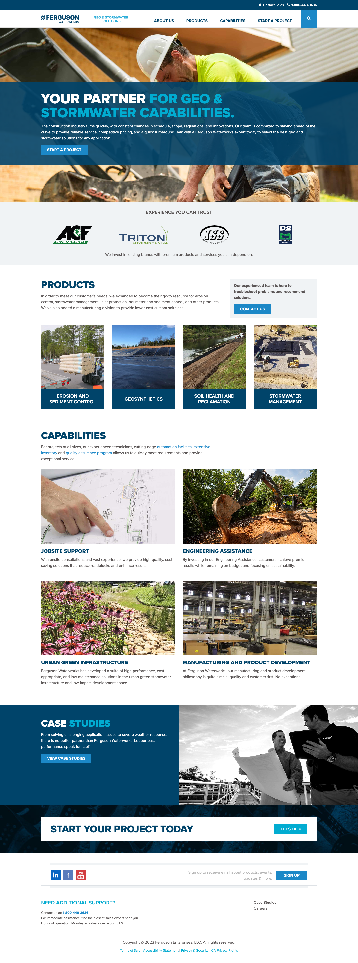 Website Design & Development for Ferguson Waterworks Geo & Stormwater Solutions