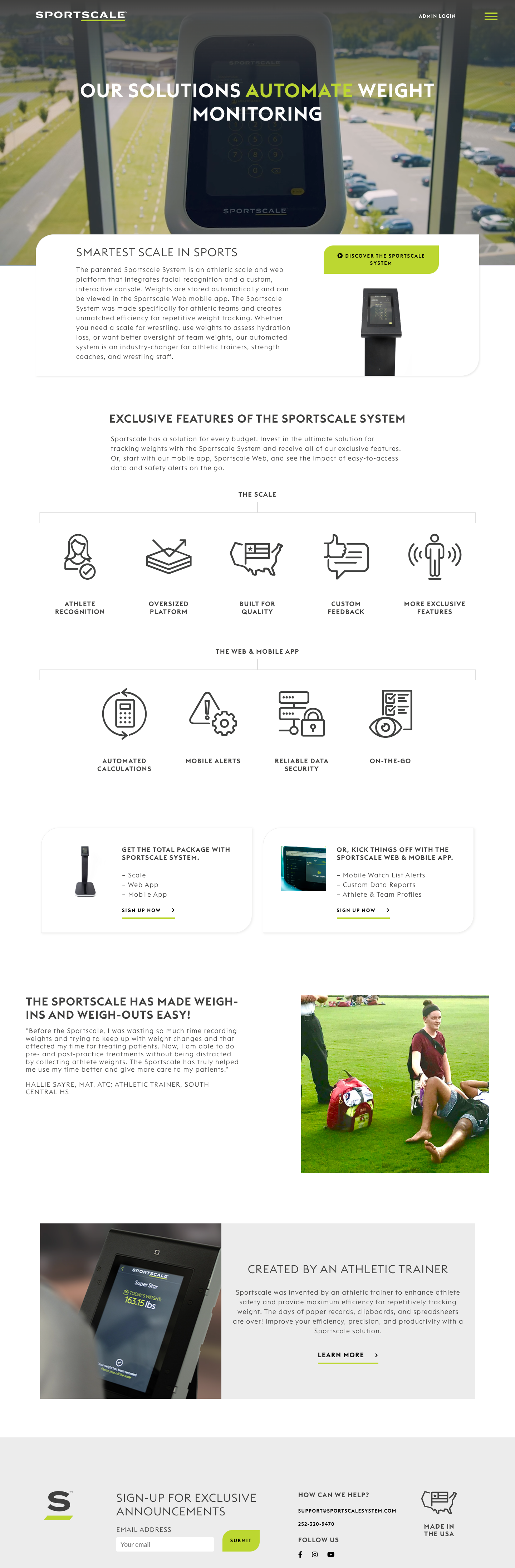 Website Design and Development for Sportscale Systems